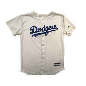 Los Angeles Dodgers Jersey Men Medium White MLB Baseball Jackie Robinson 42- Y2K